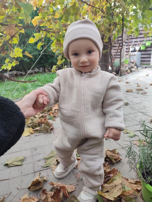 Ромпер з відстібним капішоном на флісі 80р