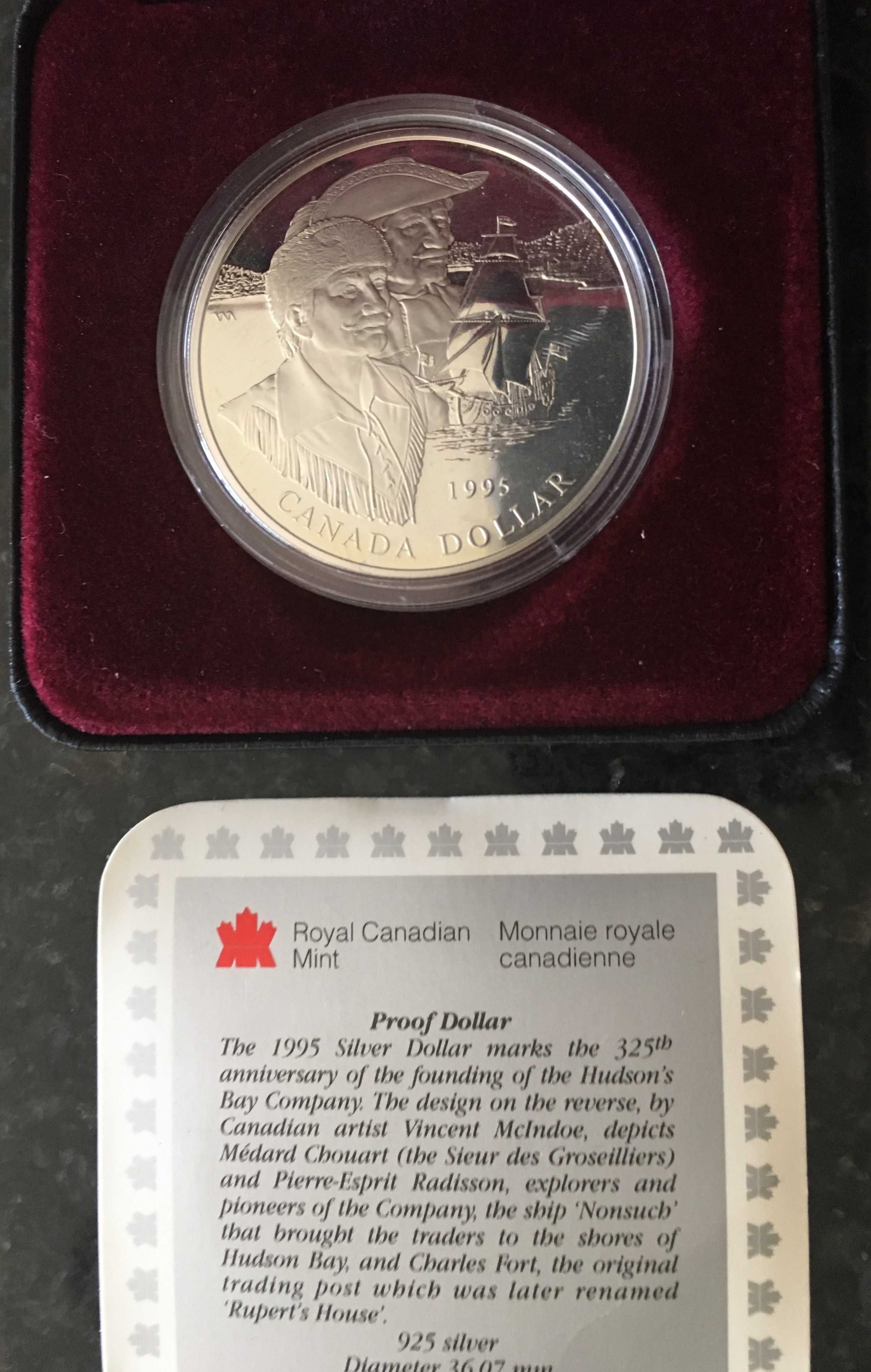 1995 Proof dollar silver 925 after - royal canadian mint