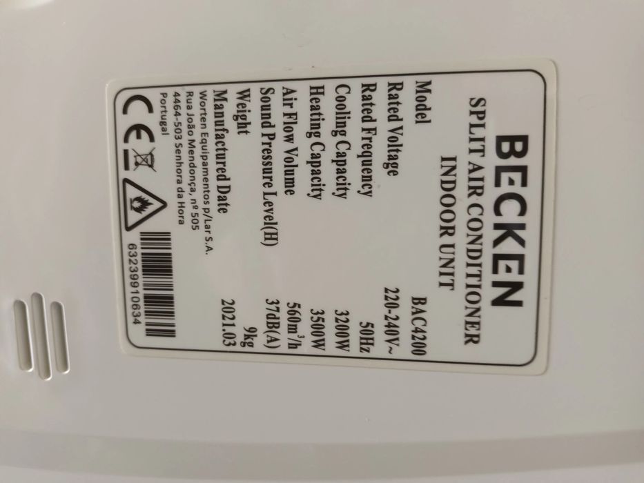 Ar condicionado becken 12000btus