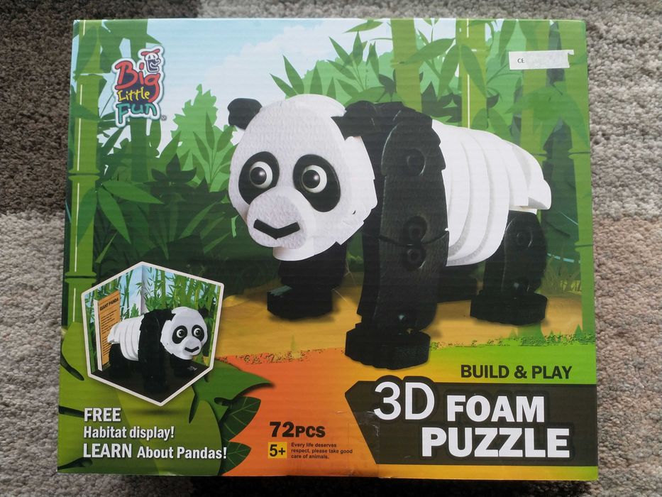 Smiki Panda puzzle piankowe 3D 72 el. dziecko prezent zabawka