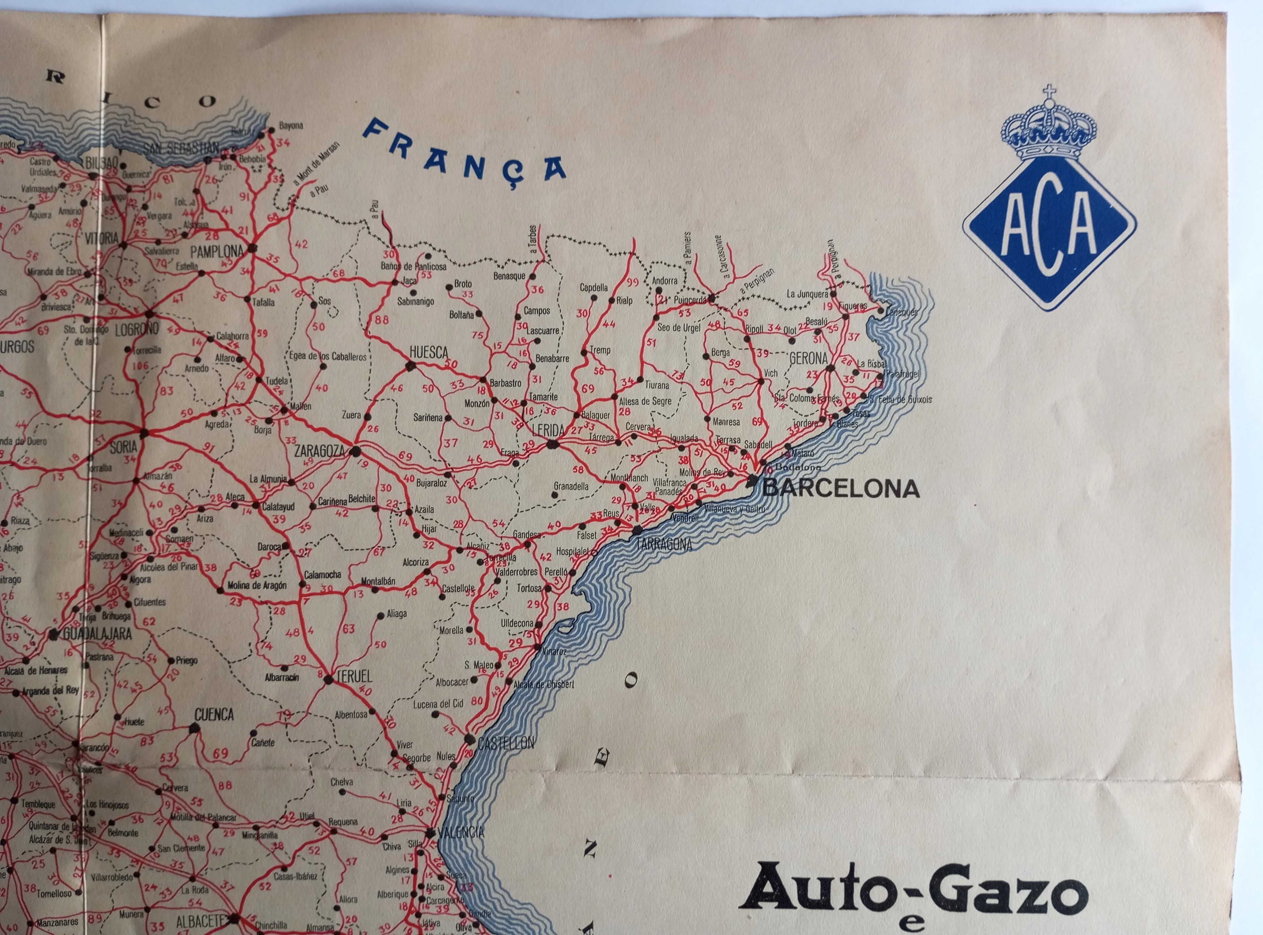 Antigo Mapa das Estradas da Península ACP