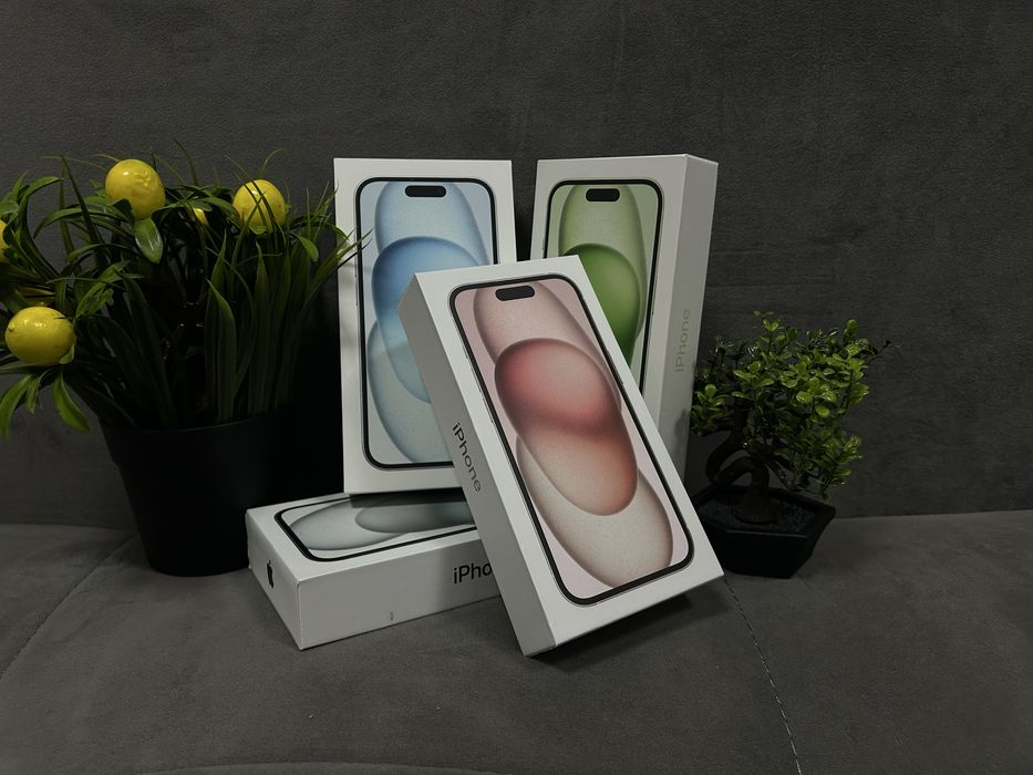 Новий iPhone 15 (128/256)гб green blue black pink Фізична Сім