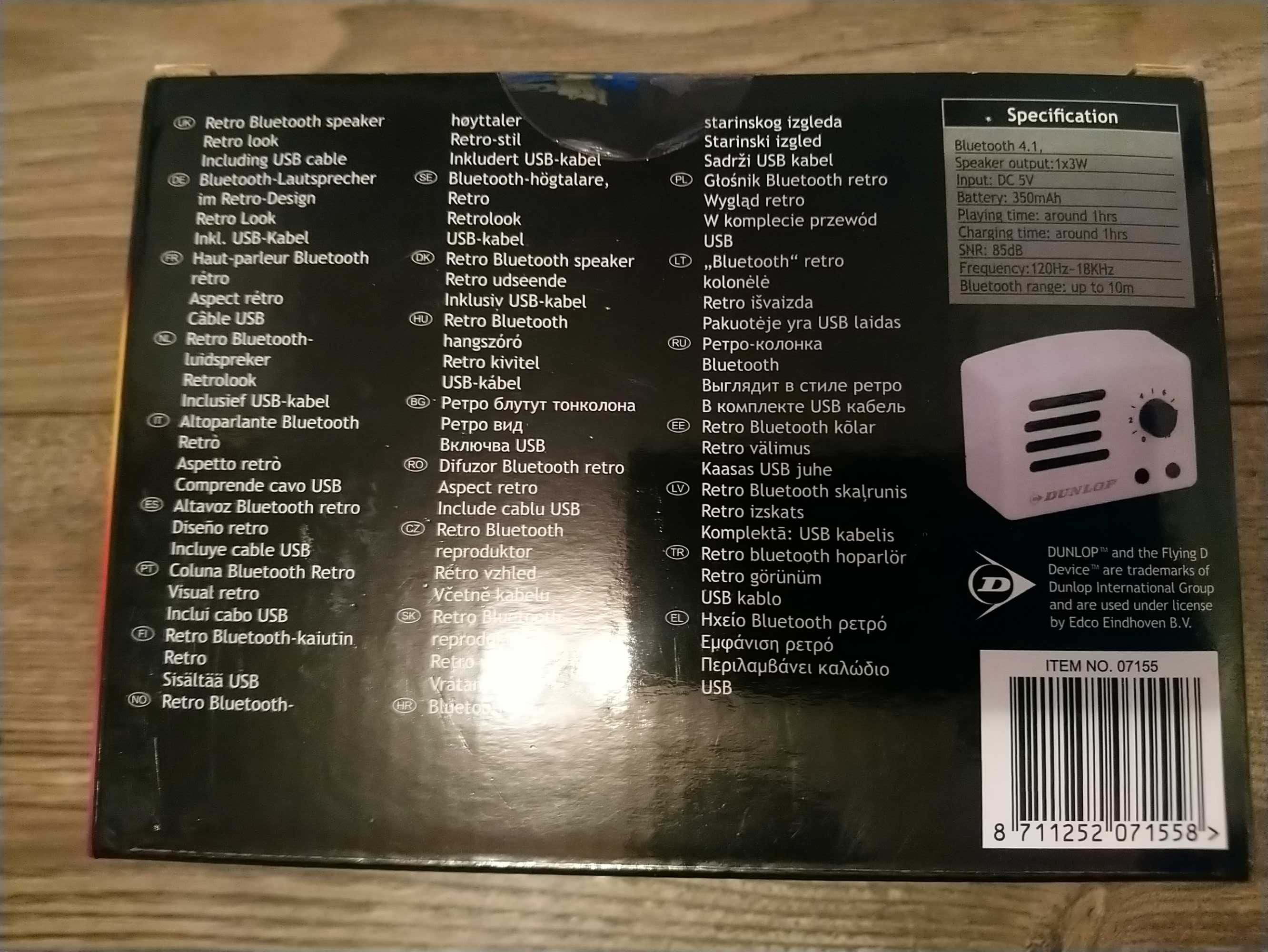 Głośnik USB Dunlop Retro Nowy