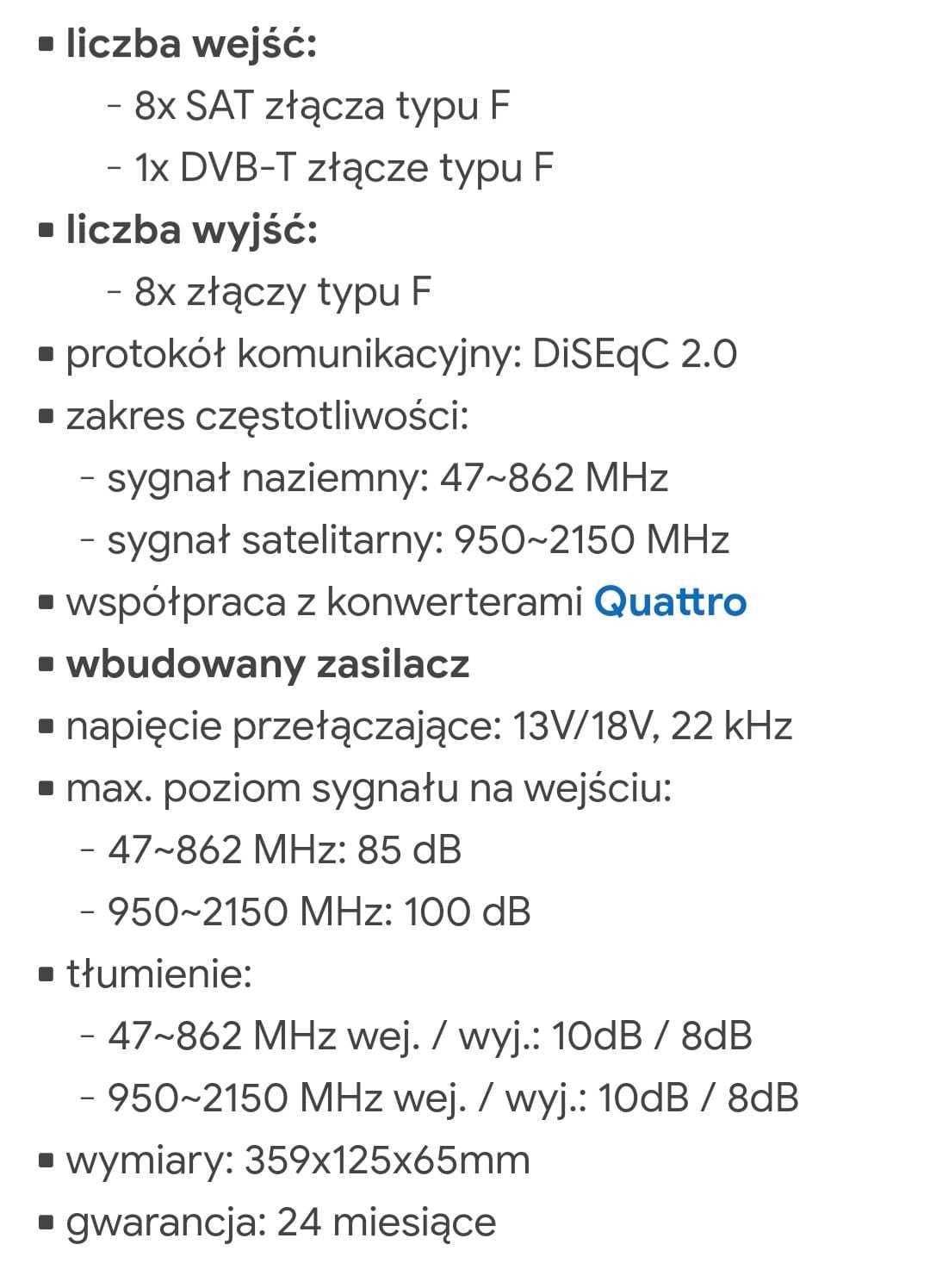 Multiswitch 9/8 Triax TMS 9x8P