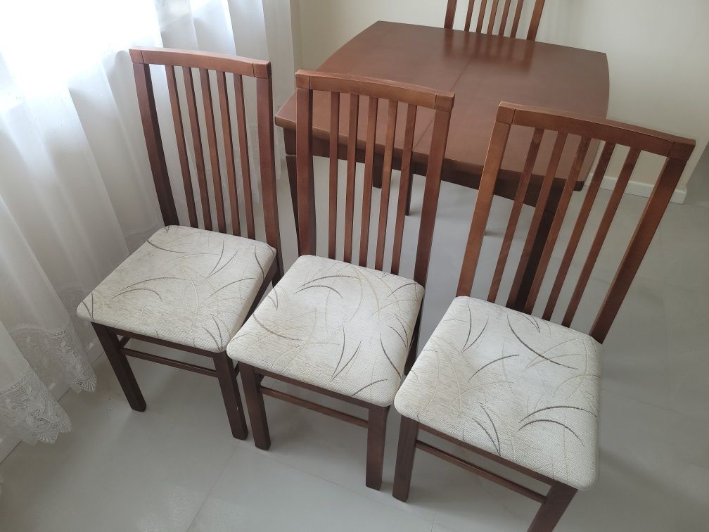 Duży stół kompaktowy/rozkładany, kwadrat/prostokąt 90cm/240cm, krzesła