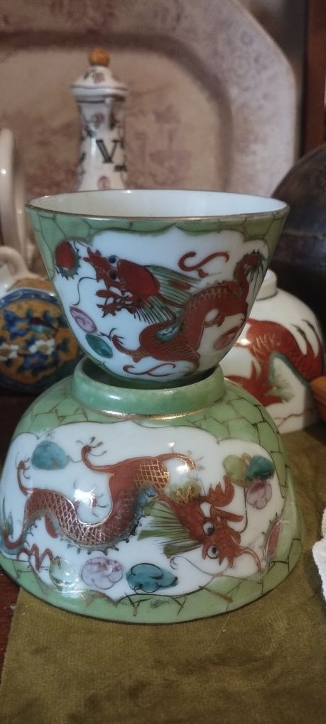 Lindíssimo conjunto de malgas porcelana antiga chinesa sec19