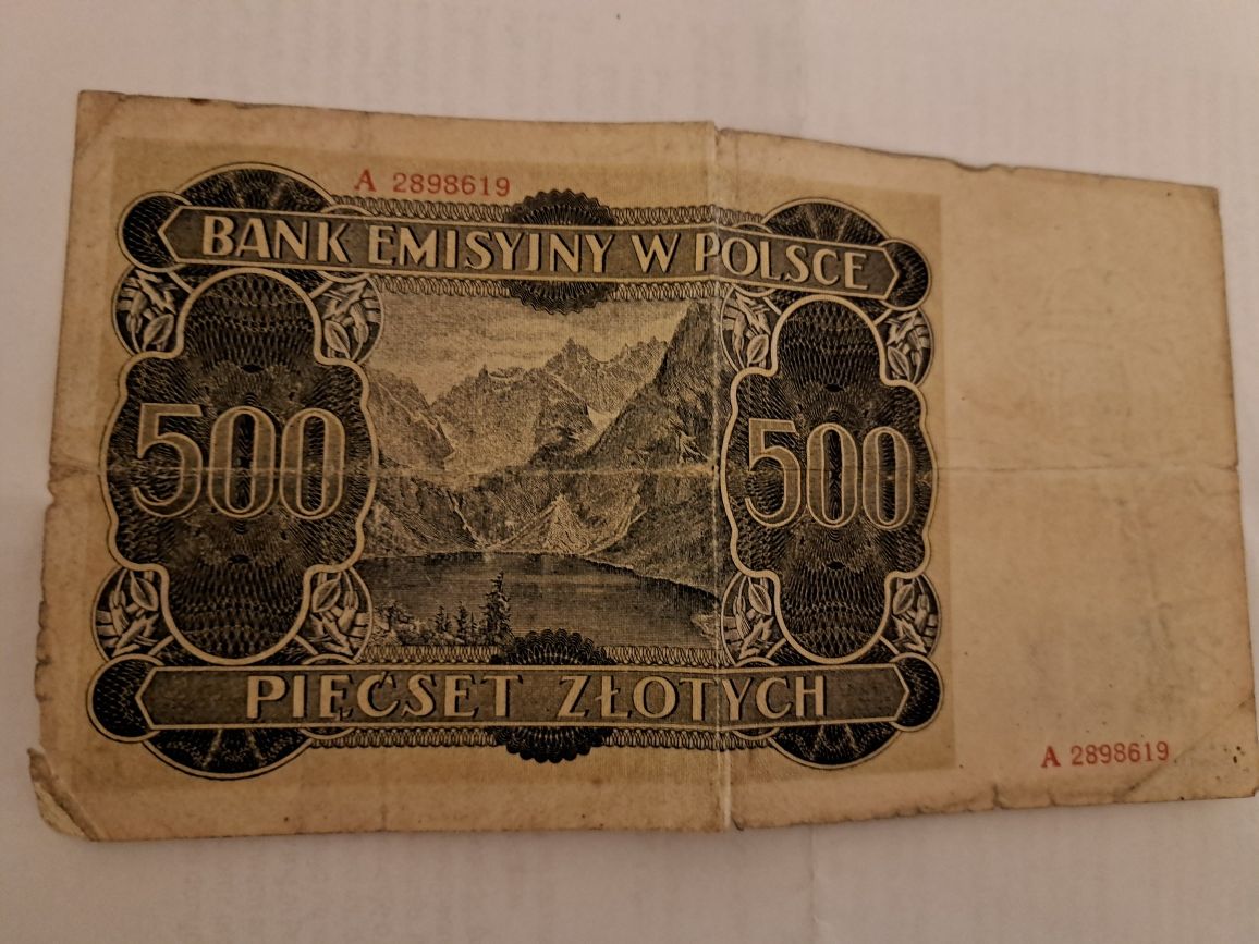 Banknot 500 zł - Bank Emisyjny W Polsce Kraków 1 Marzec 1940 Rok