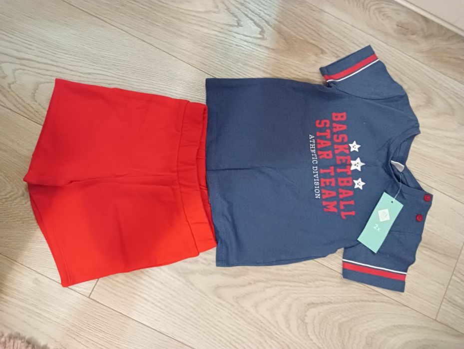 NOWY komplet zestaw bluzeczka i spodenki 86 na lato