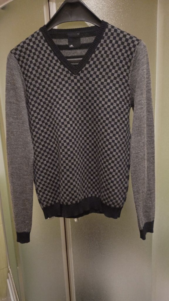Elegancki męski sweter wełniany, 50% Wełna, Rozmiar XS/S
