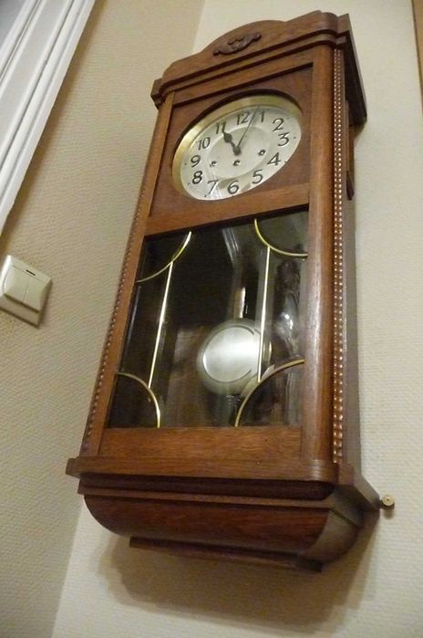 Piękny, duży zegar kwadransowy Junghans, sprawny,antyk, po renowacji