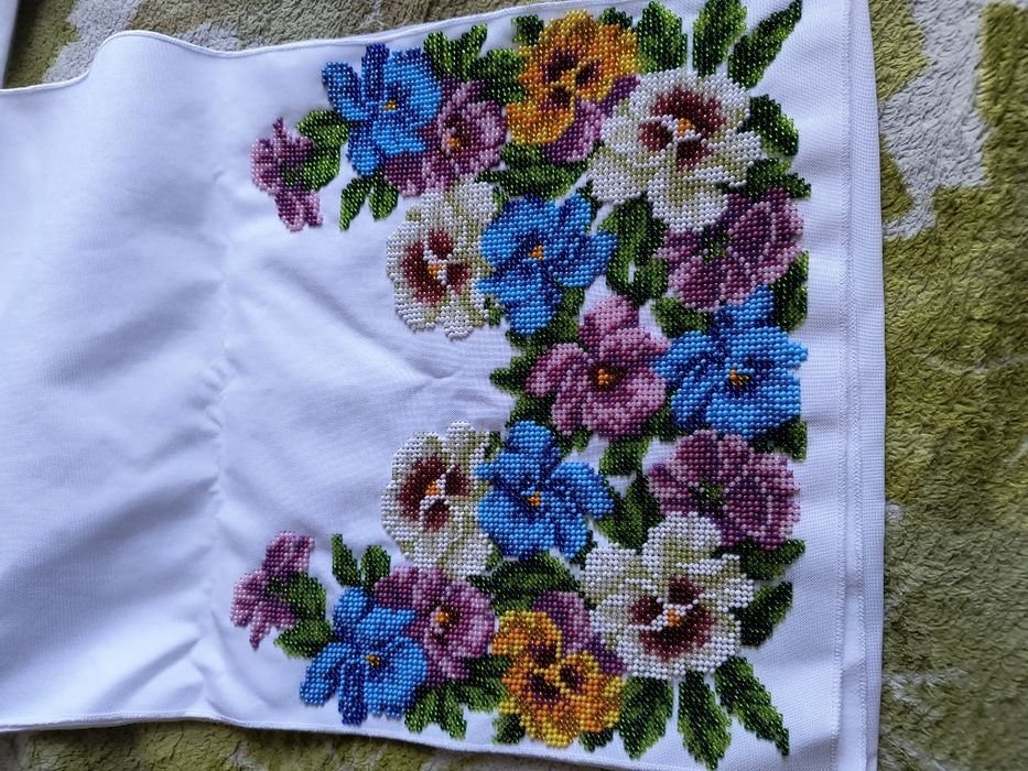 Рушник весільний вишитий бісером