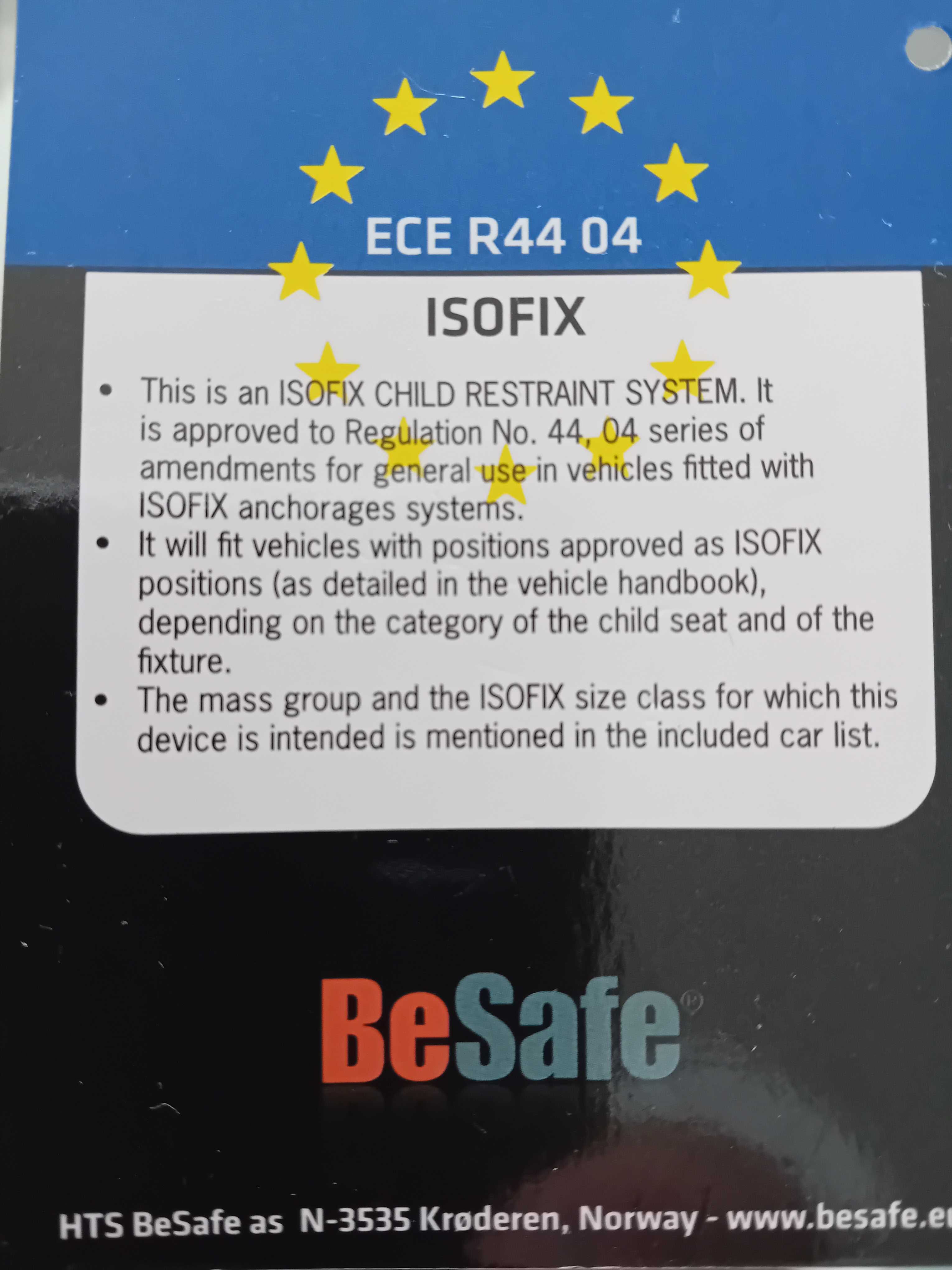 Cadeira auto BeSafe izi Combi X4 ISOfix