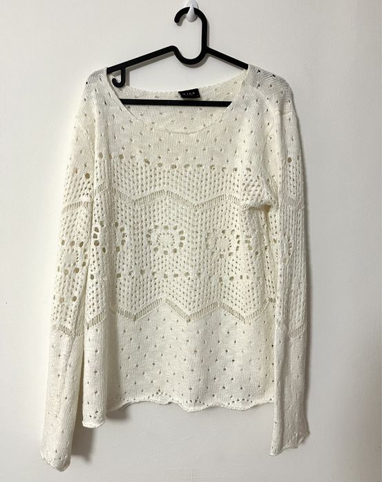 Sweter pleciony biały vibe lat 90/00
