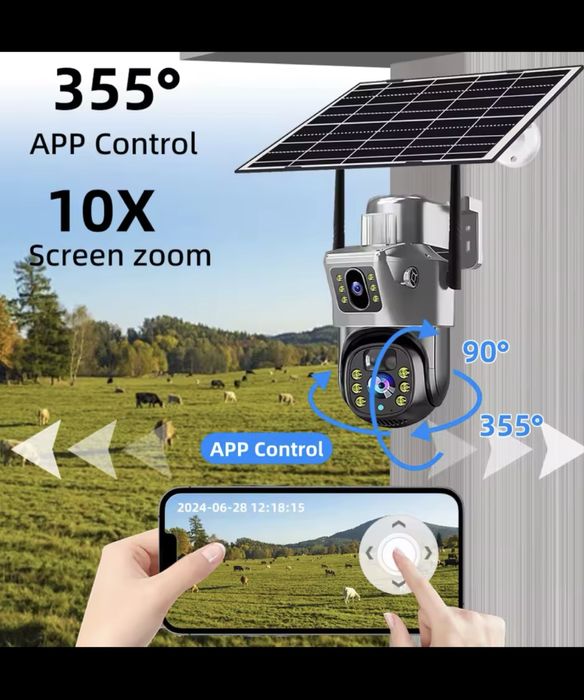 Kamera zewnetrzna solarna wifi v380 pro karta 64gb