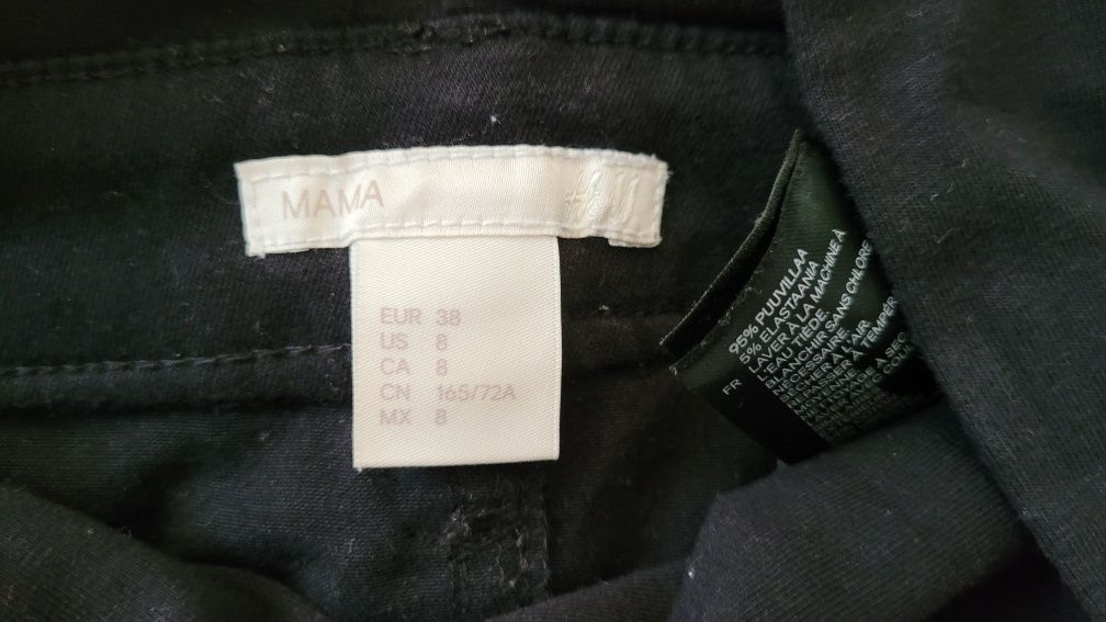 Spodnie ciążowe H&M Mama rozmiar 38 czarne dzwony