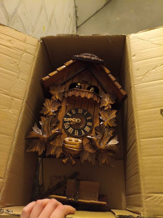 Zegar z kukułką Black Forest, drewniany, Niemcy