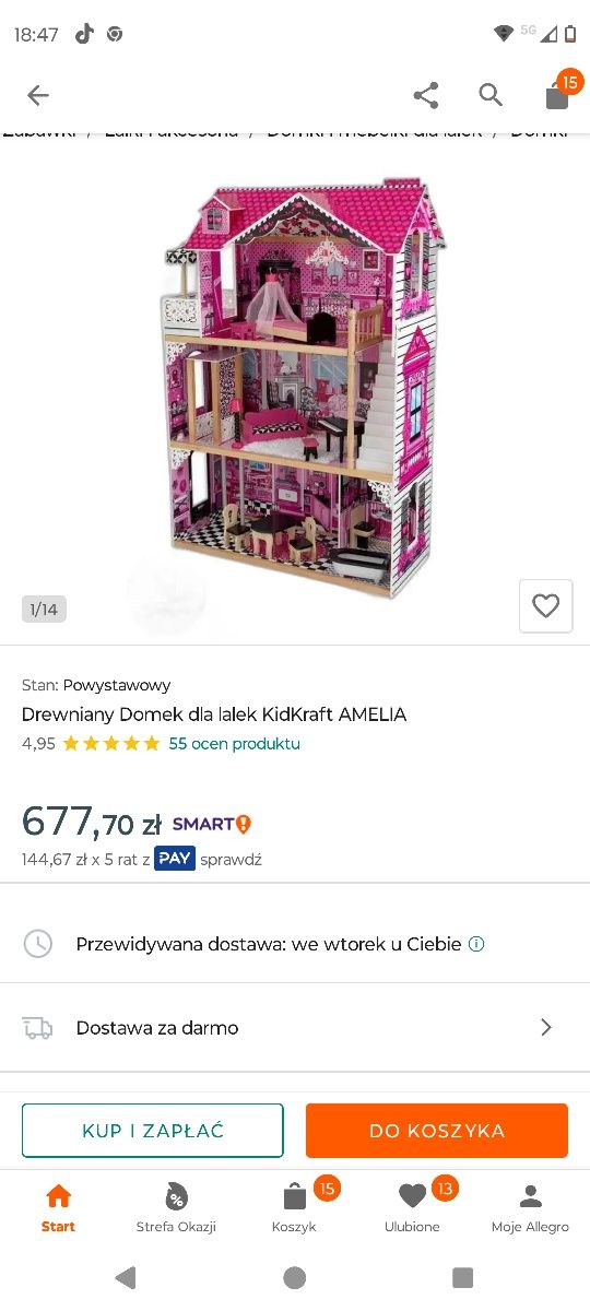 Domek dla lalek barbie Kinderkraft