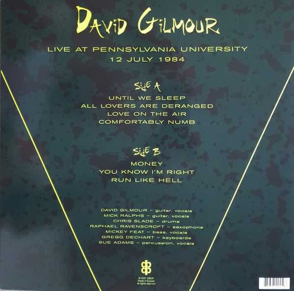 DAVID GILMOUR- Live At Pennsylvania University -LP- nowa , folia