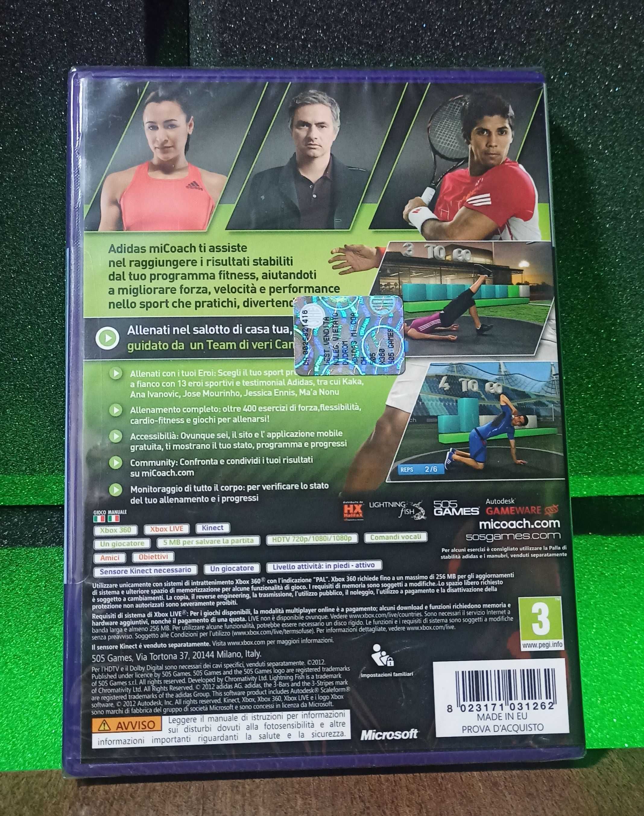 Adidas miCoach Xbox 360 X360 - Kinect, program treningowy odchudzanie