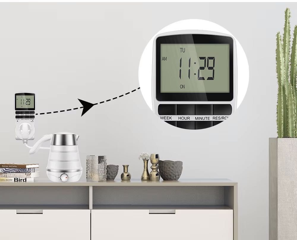Timer cyfrowy programator czasowy gniazdko wyłącznik czasowy schuko