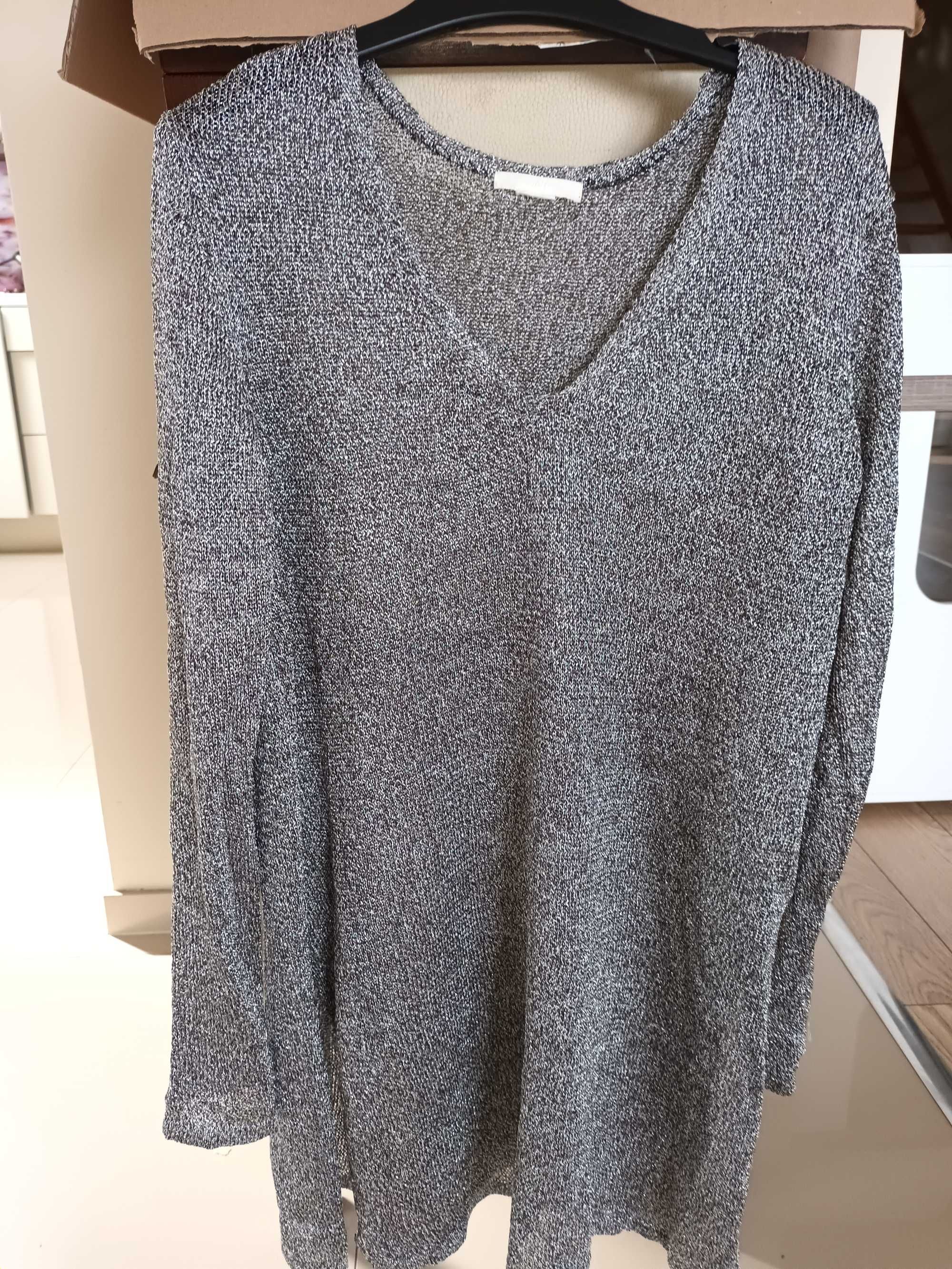 Elegancka tunika ze srebrną nitką, H&M, rozmiar 38