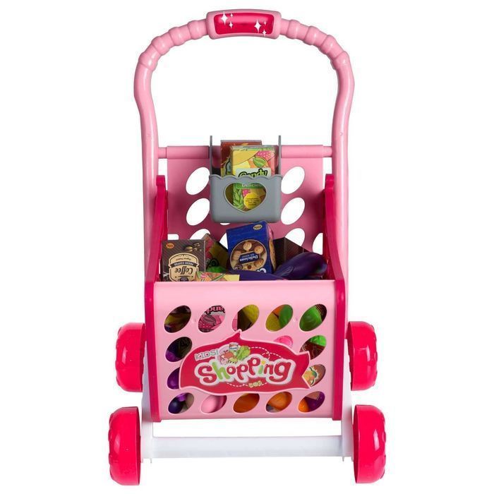 Wózek na zakupy dla dzieci, Ricokids, różowy