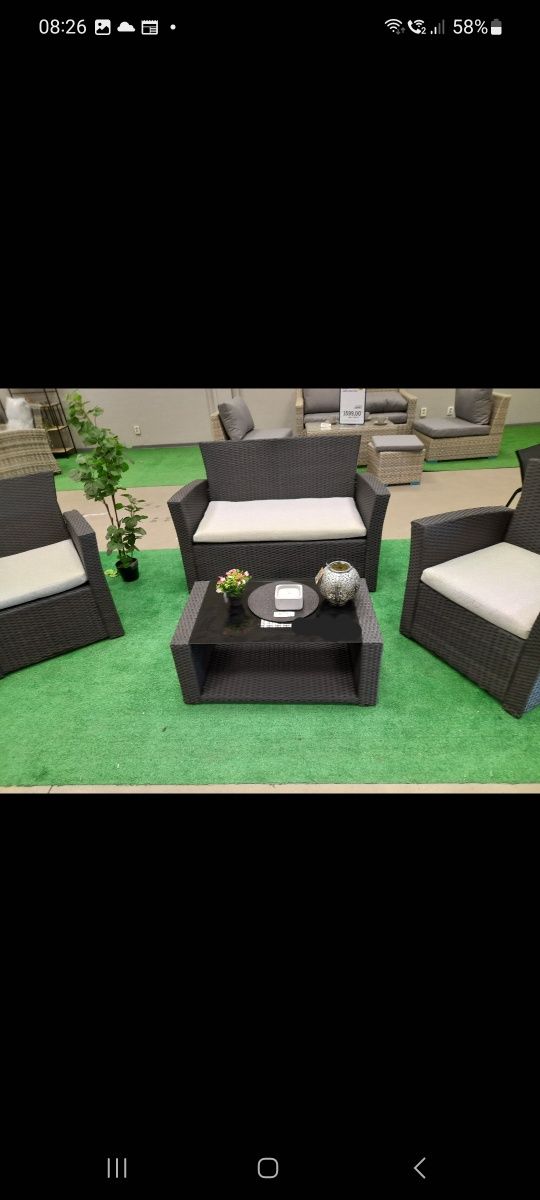 nowe meble rattanowe ogrodowe sofa stolik fotele