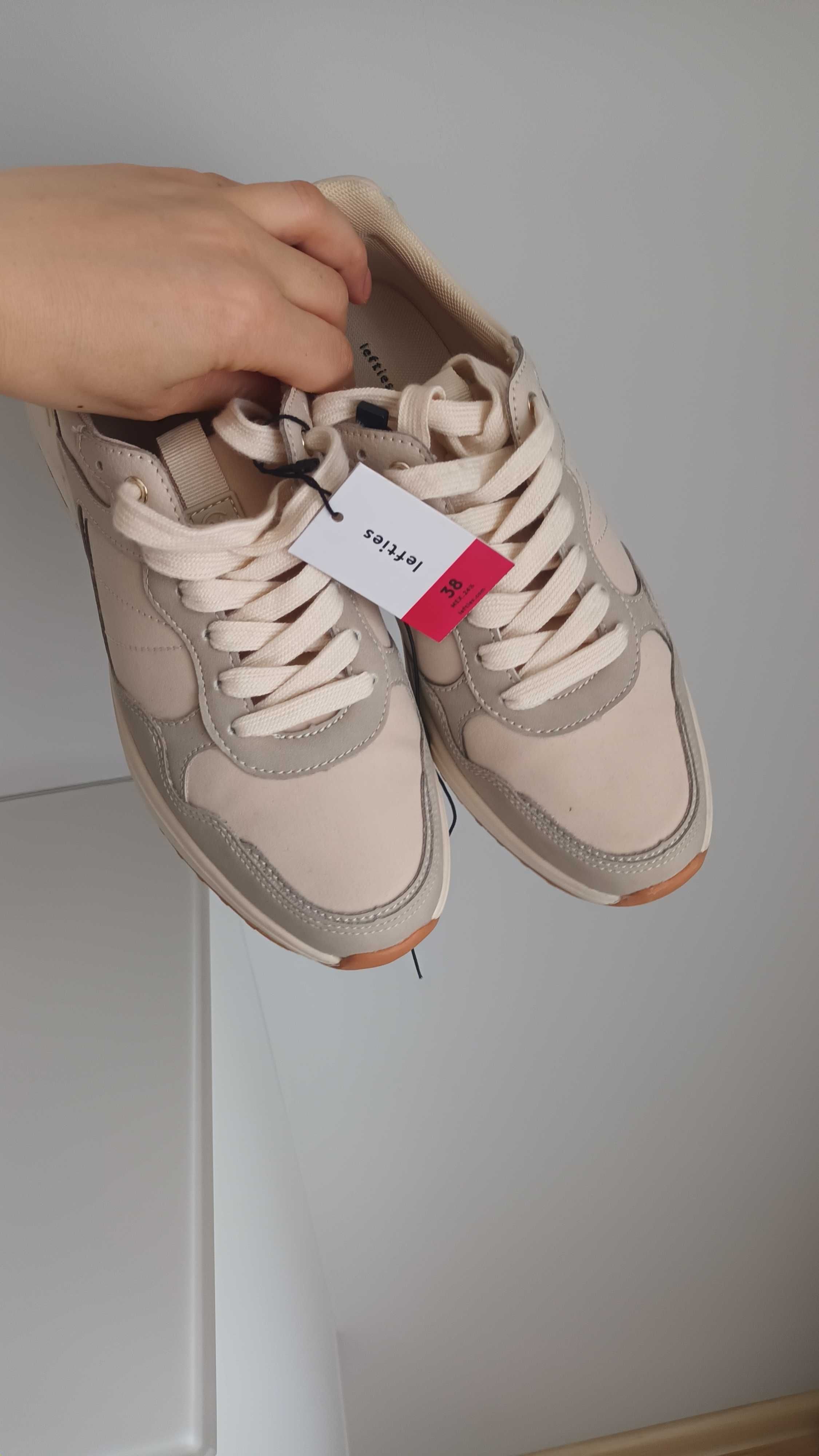 Nowe buty sportowe sneakersy 38 Lefties beżowe nude