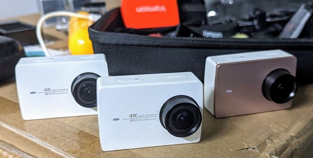 3 câmaras Xiaomi Yi 4K Action + acessorios