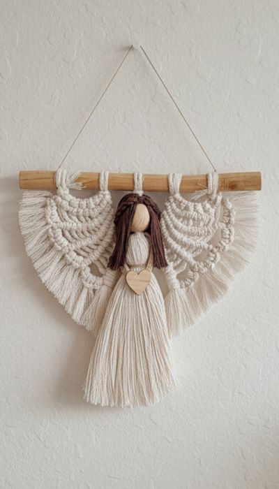 Dekoracja świąteczna anioł Boho na prezent