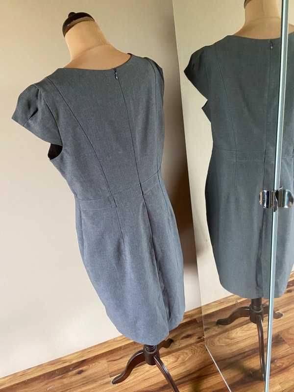 F&f szara prosta sukienka   basic biuro xxxl +size 44 46 praca
