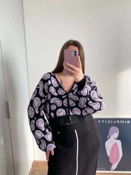 Вкорочений кардиган в принт H&M Plus Size