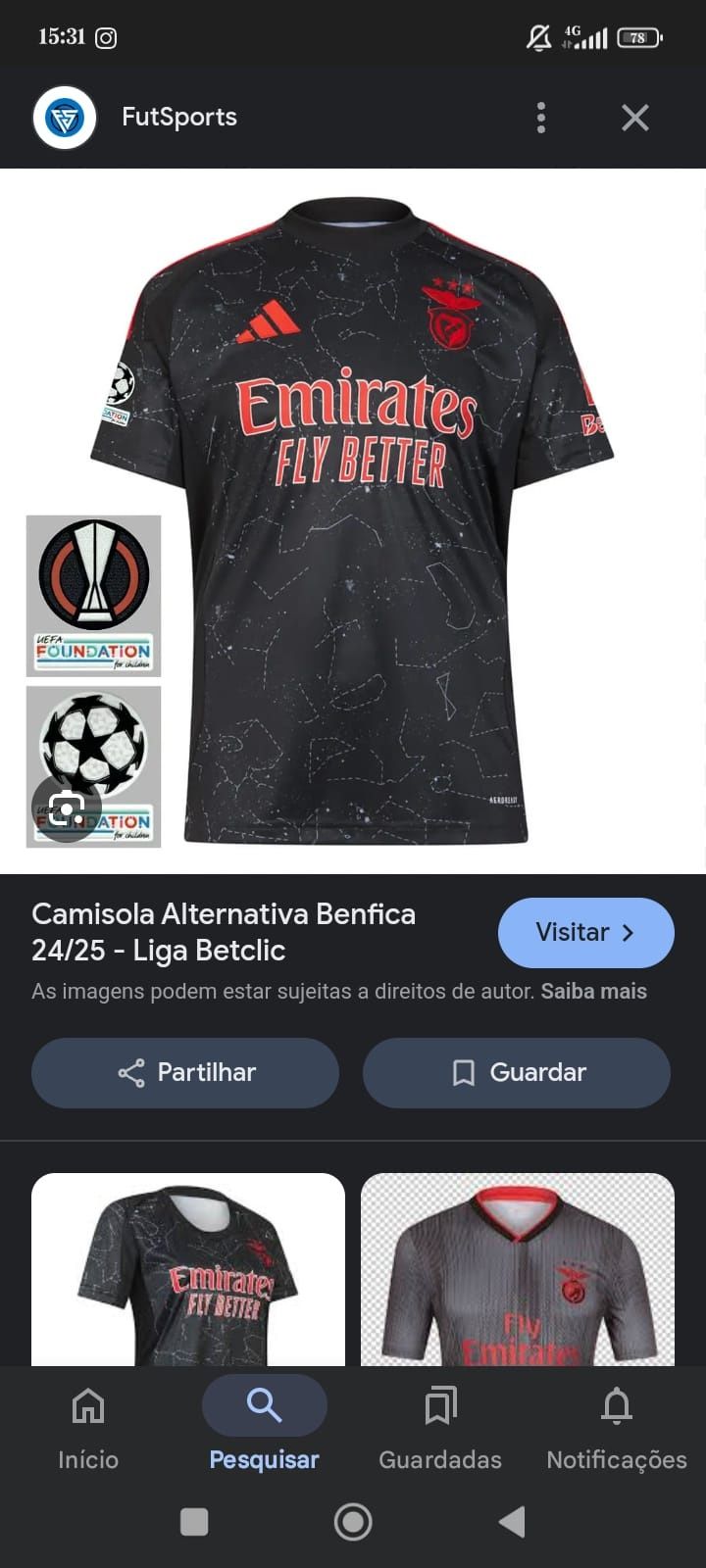 T shirt benfica liga betclick