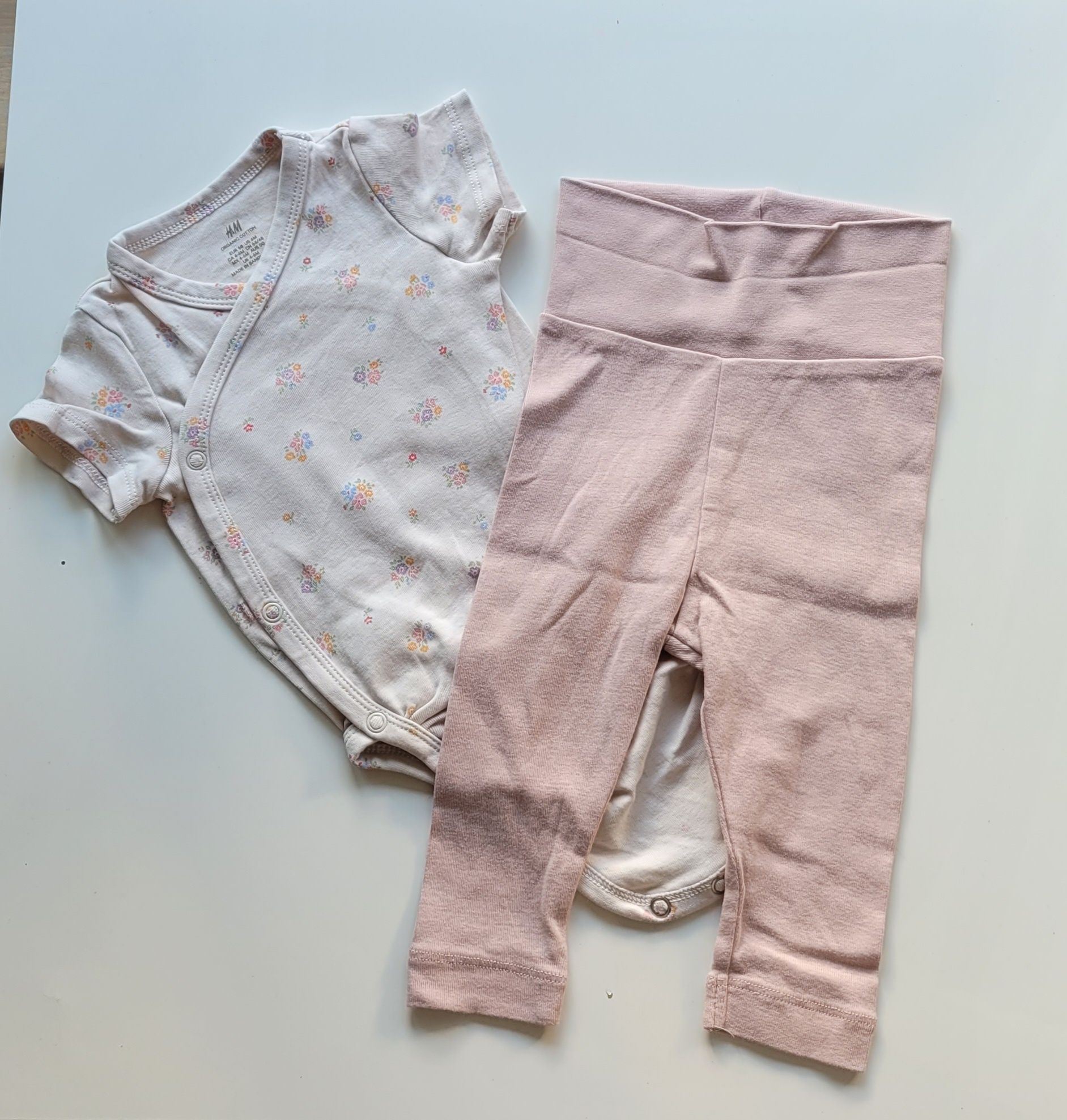 Zestaw h&m 3-6 mc body legginsy