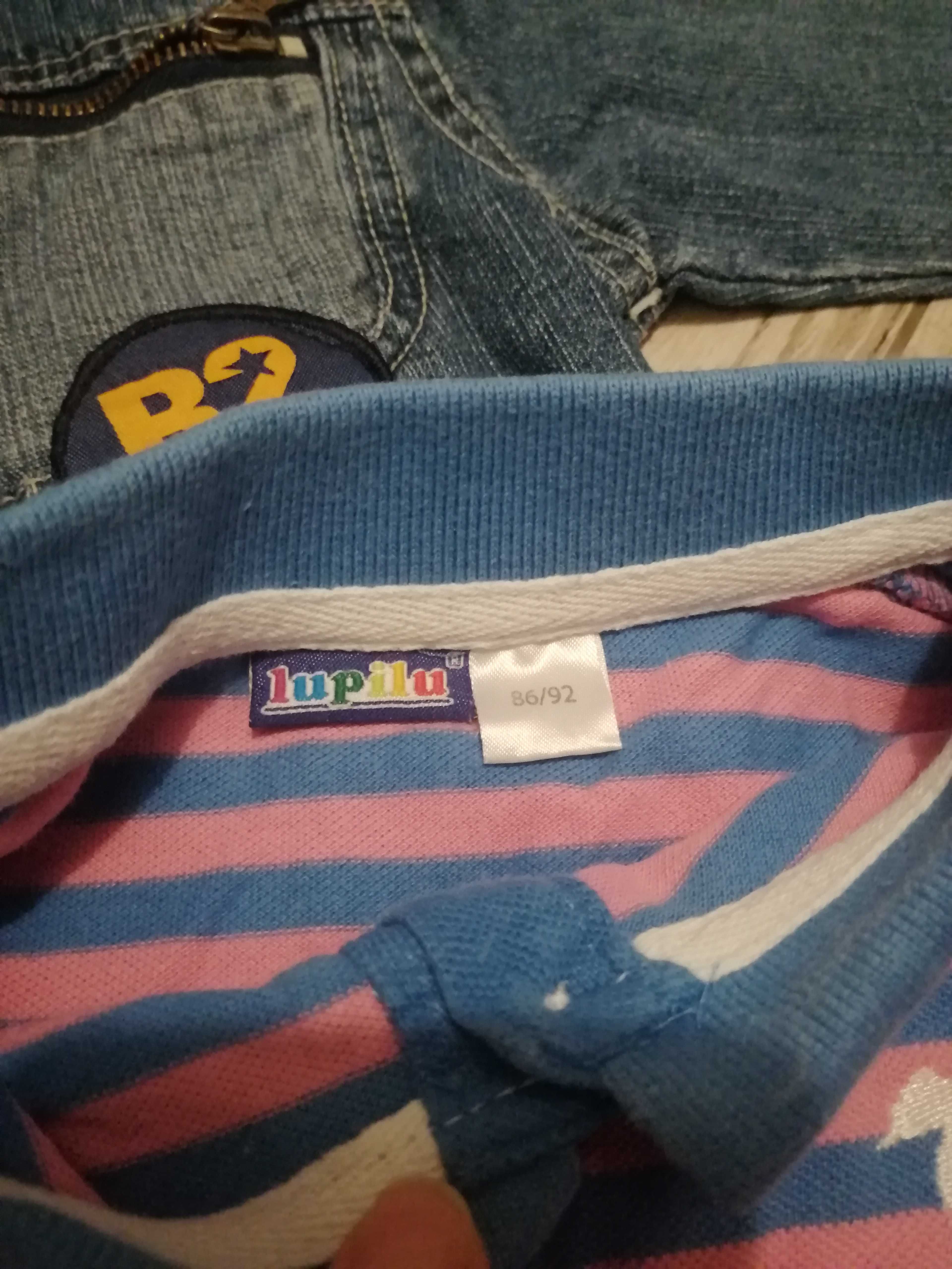 Kurtka jeansowa katana dziecięca 86 plus t-shirt 86/92