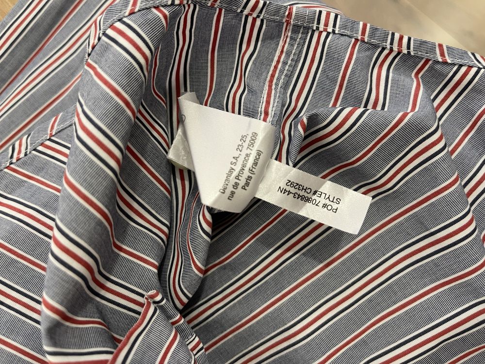 Lacoste nowa męska szara koszula w paski bawełniana 38 regular fit