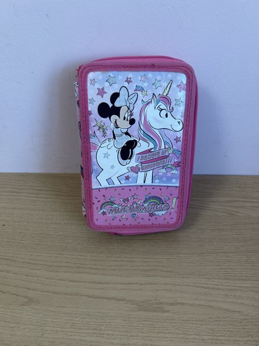 Estojo Escolar Minnie Mouse com Unicórnio – Novo