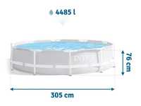 Каркасний басейн Intex 26700 prism frame, 305х76 см, об'єм води 4485 л