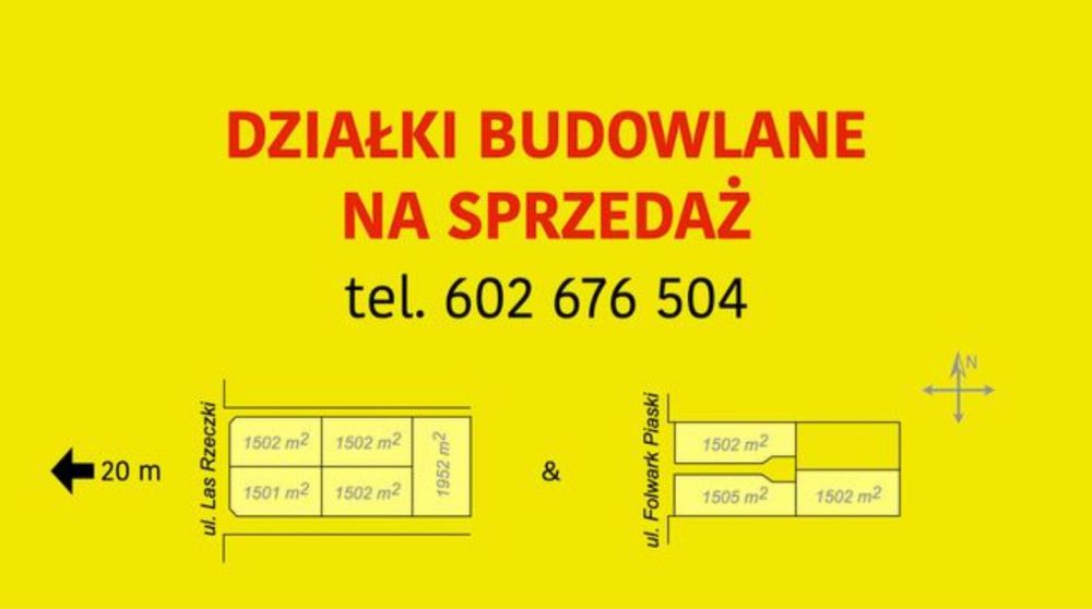 Ostrowiec Św. Dz. Budowlane ul. Las Rzeczki i Folwark Piaski 1500m2