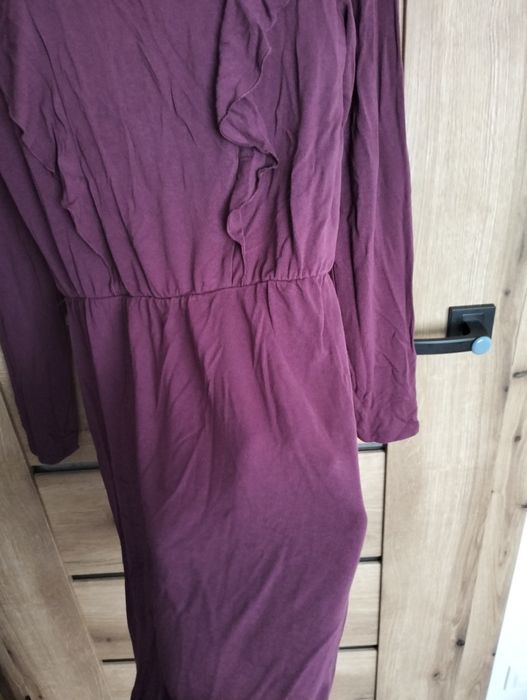 Tezenis, nowa wiskozowa sukienka damska śliwkowa,burgundowa, r.M/L