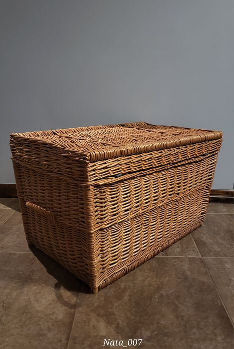 Skrzynia kufer wiklinowy duży 70x43x41