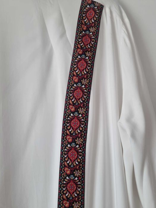 Damskie białe kimono narzutka boho tunika plażowa wiskoza 100%