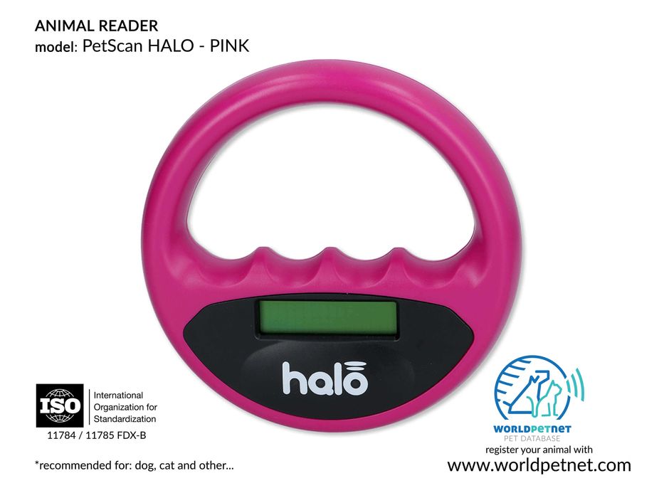 Czytnik mikroczipów FDX-B RF-PetScan-HALO-5-PIN - RÓŻOWY