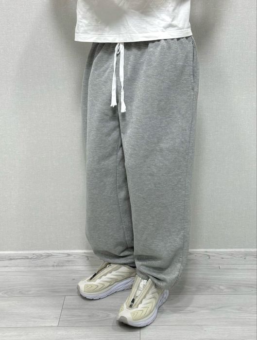 Широкі спортивні штани сірі з утяжками sweatpants baggy спортивки