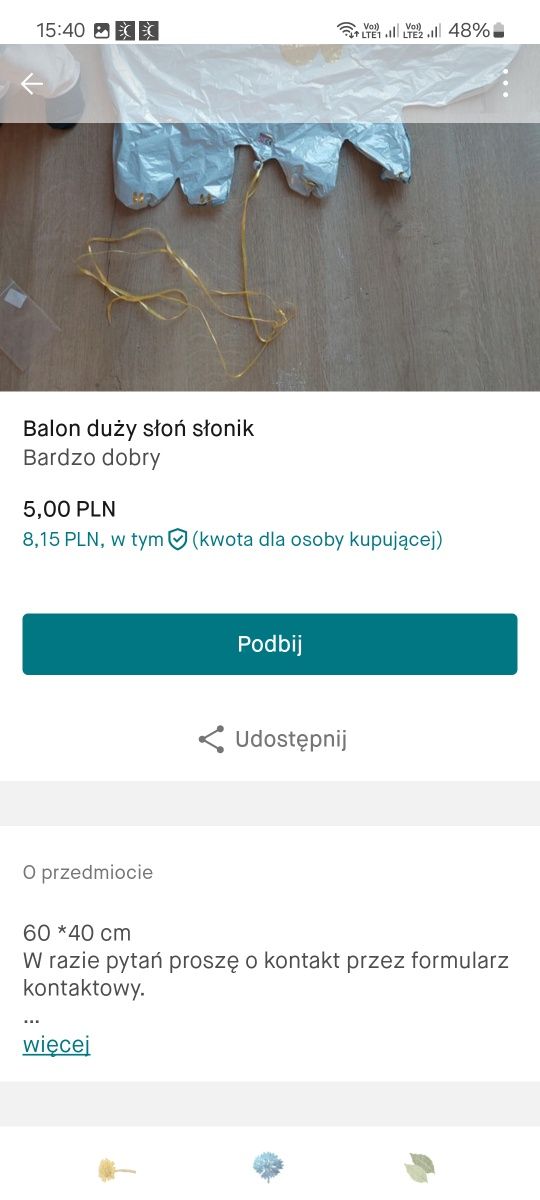 Balon słoń 40*60