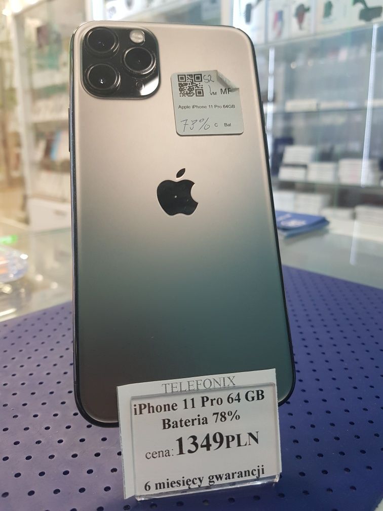 iPhone 11 Pro 64GB Bateria 78% 6msc GW SKLEP Teletorium