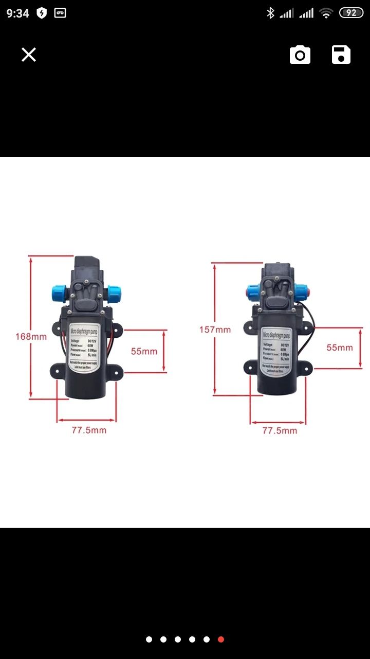 Bomba diafragma alta pressão 12v. Nova