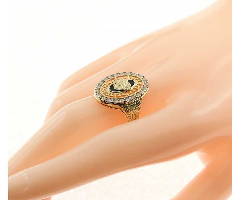 Elegancki złoty pierścionek WZÓR GRECKI ZŁOTO p.585 roz.23