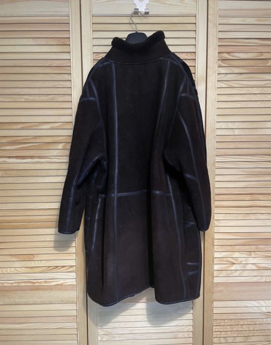 Kożuch prawdziwy uniseks czekoladowy brązowy L/XL