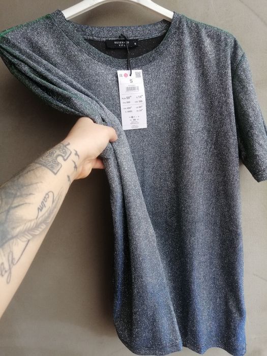 Nowa bluzka kameleon brokat S M L